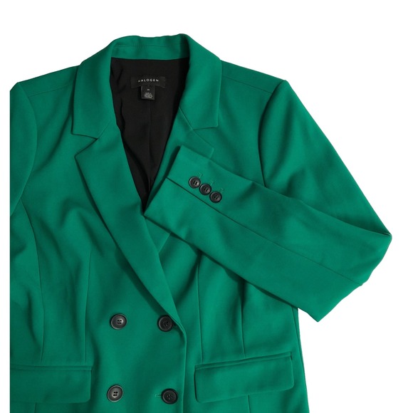 Halogen Blazer Women's Medium Green‎ Long Sleeve Jacket Pockets NWT
